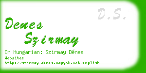 denes szirmay business card