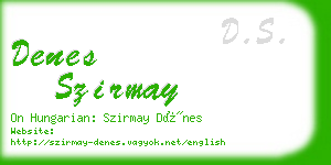 denes szirmay business card